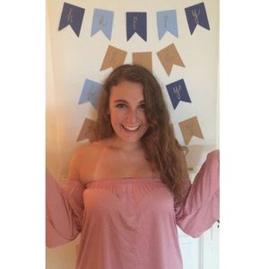 Pink off the shoulder top